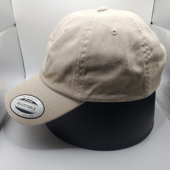 Metro M Logo Hat Beige Adjustable Strapback Cap Ecowash Yupoong New w/ Stickers - Picture 3 of 9
